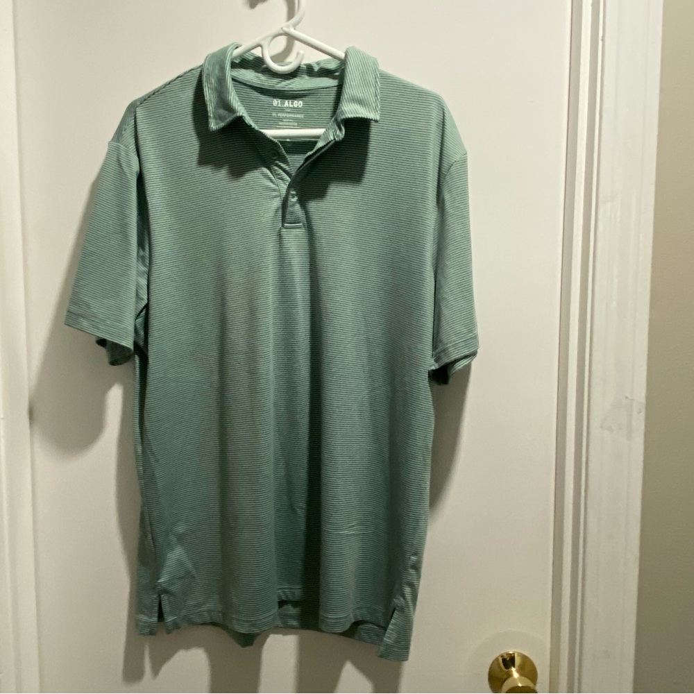 01. Algo Striped Sustainable Quick Dry UPF 40 Moisture Wicking Polo Shirt XL